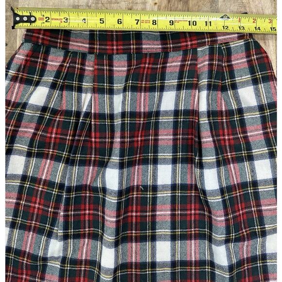 VTG Woolmark 100% Pure Wool Red Plaid Long Skirt W/slit lWomen's Sz 4-6 Winter - Picture 4 of 9